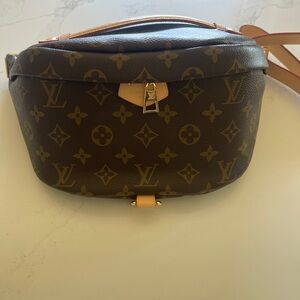 Monogram Crossbody Bum Bag in Brown and Tan